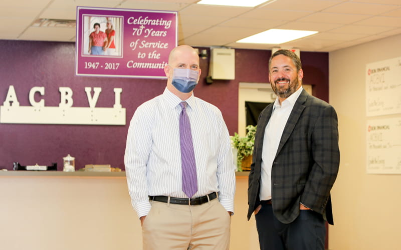 Arizona Center for the Blind & Visually Impaired Executive Director, Steve Tepper and BOK Financial market team leader, Brian Berry.