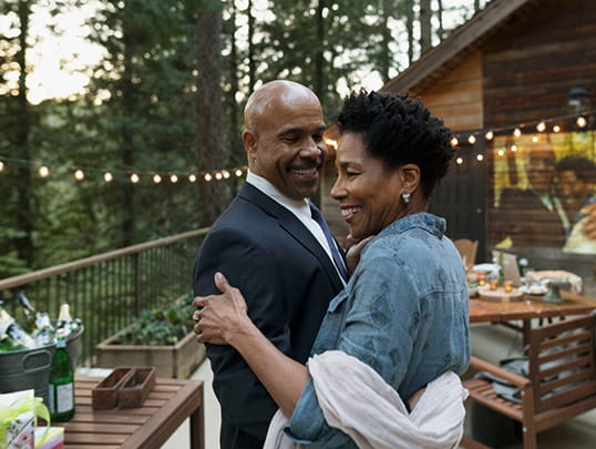 Couple dancing outdoors